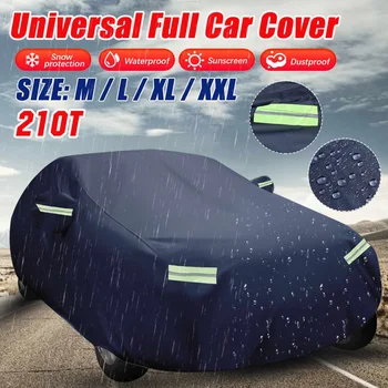 Univerzális Sedan Teljes Autó fedezet 210T Vízálló Anti UV Fényvédő Por, Karcolás Gépjármű fedezet KIA/AUDI/Ford/Passat 0