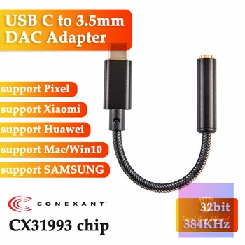 CX31993 USB C Típusú DAC Fejhallgató Erősítő, 3,5 mm-es Audio Kimenet Felület DAC Audio Adapter Chip Dekódolás Fülhallgató Erősítő
