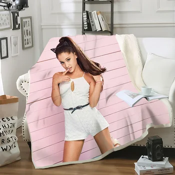 CLOOCL Sztár Énekes Ariana Grande Takaró 3D Nyomtatás Gyermek Ajándék Felnőtt Paplan Dob Takaró Kanapé Utazási Tizenéves Diák Takaró