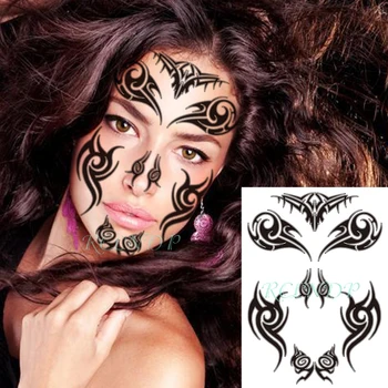 Vízálló Ideiglenes Tetoválás Matrica Törzsi Totem A Maorik Arc Kreatív Design Minta Flash Tatto Hamis Tetoválás a Nők, Férfiak