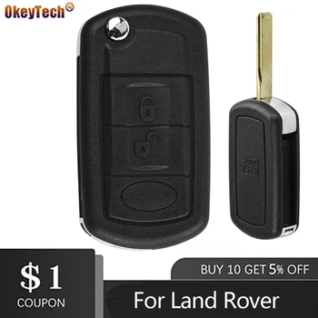 OkeyTech Csere Shell Összecsukható Flip Távoli Kulcs Esetben Fob 3 Gombokat a LAND ROVER Range Rover Sport LR3 Discovery3 Evoque