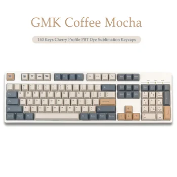 140 Kulcsok GMK Kávé Mokka Keycaps Cseresznye Profil PBT hőszublimációs Mechanikus Billentyűzet Keycap Az MX Kapcsoló