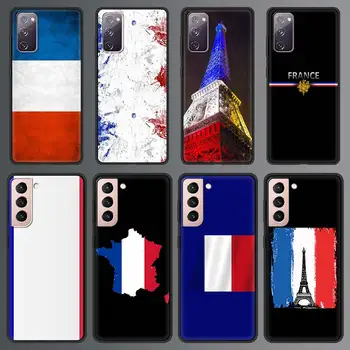 Franciaország Zászló Jelkép tok Samsung Galaxy S21 Ultra S20 FE S10 S9 Plusz S10E S8 Puha Szilikon Fekete hátlapot TPU Shell
