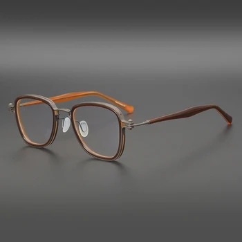 Retro-Acetát Szemüveg Keret, Férfiak, Nők, Vintage Tér Szemüveg Optikai Rövidlátás Szemüveg Keretek Ember Tiszta Szemüveg Oculos Gafas