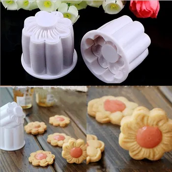 Új 2db sütőformákat Penész Sugarcraft Fondant Torta Díszítő DIY Eszköz 3D Virág Cookie Nyomja meg a Penész Sütés Díszítő