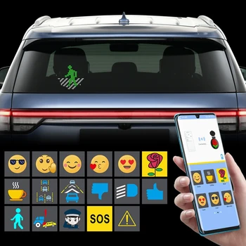 Autó Matrica Bluetooth ligent LED Kifejezést Matrica Hangulatjelek APP Hang/Kézi Vezérlés Belső Taxi Dekoratív