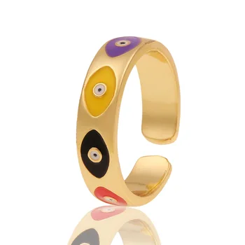 Új Női Ékszerek Ellátási Nagykereskedelmi Zománc Gonosz Szem Gyűrű Kreatív Temperamentum Női Kiegészítők Gótikus Arany Gyűrű 0