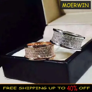 Sterling Ezüst Színű Gyűrű Eredeti Báját Classic Mikro-címke Szép Kivitelezés Nők Eljegyzési Gyűrűt Luxus Ékszerek