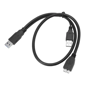 USB 3.0 Kettős Hatalom Y-Alakú 2 x Típusú Mikro-B Kábel Külső Merevlemez-Merevlemez - 0