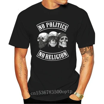 Új T-Shirt Nincs Politika, Nincs Vallás Politik Anti Névtelen Politiker Staat Rendszer Férfi Ruha Póló
