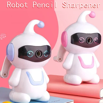 1db ABS Rózsaszín/Kék Kreatív Elegáns Diák Írószer Robot Stílus ceruzahegyező ceruzahegyező