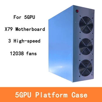 Az X79 alaplap 5 GPU szerver esetében 3 Rajongók keret bányászati rig ház gép platform X79 alaplap BTC ETH 0
