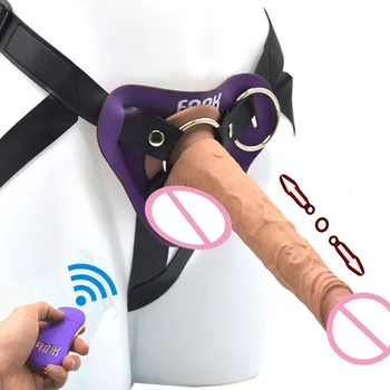 FAAK szilikon realisztikus pénisz távirányító Rezgő strapon vibrátor szívó valódi bőr szíj vibrátorok leszbikus szex játékok