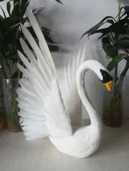 30x45cm fehér tollak swan modell játék a hab & toll terjed szárnyak madár hattyú kijelző kellék,otthon, kert, Dekoráció ajándék b2292 0