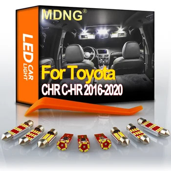 MDNG 10X Toyota CHR C-HR 2016-2020 Canbus Jármű LED-es Belső Térkép Kupola Csomagtartóban Lámpa Rendszámtábla Lámpa Készlet Auto Tartozékok