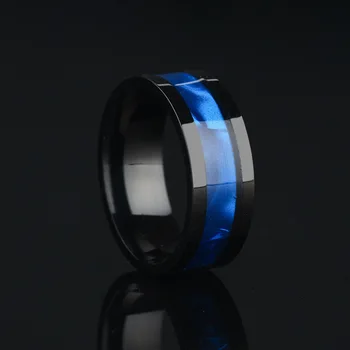 Sinogaa 8 mm-es Rozsdamentes Acél Gyűrűk Kagyló Gyűrű Divat Titán-Acél Férfi Gyűrű Nagykereskedelmi Ékszerek anilllos de mujer 1