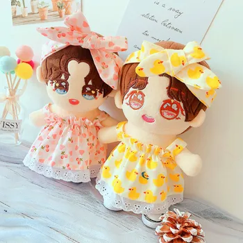 20cm baba ruhák Szép Nyári fogszabályozó Maxi szoknya ruha Fejpánt ruhák a babák kiegészítők Korea Kpop EXO idol Babák ajándék DIY Játékok 1
