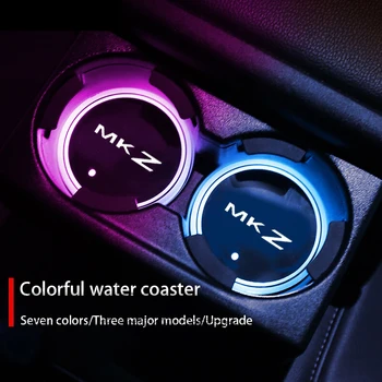 Világító Autós Víz Csésze Alátét Jogosultja 7 Színes, USB Töltő Autó Logó Led Hangulat Fény Lincoln MKZ Auto Tartozékok 1