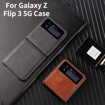 2021 Új Valódi Bőr Tok Samsung Galaxy Z Flip 3 Eset 1