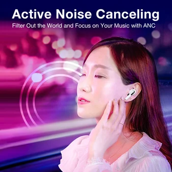 ZQB A3-ANC Aktív zajszűrő Fülhallgató Vezeték nélküli Bluetooth-5.1-Es Fülhallgató, Hi-Fi TWS Fejhallgató Típus-C Töltés Esetben 1