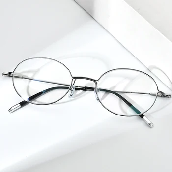 FONEX Titán Ötvözet Szemüveg Férfiak Szemüveget Keret Nők Ovális Rövidlátás Optikai Keret koreai Screwless Szemüveg F1028 1