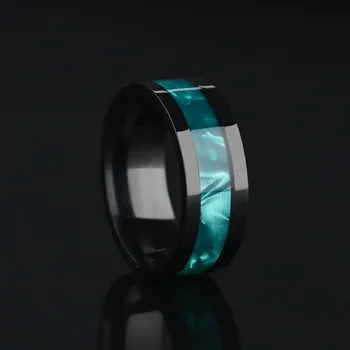 Sinogaa 8 mm-es Rozsdamentes Acél Gyűrűk Kagyló Gyűrű Divat Titán-Acél Férfi Gyűrű Nagykereskedelmi Ékszerek anilllos de mujer 2