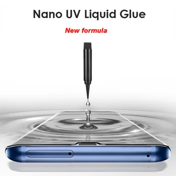 UV Nano Folyékony Ragasztó Teljes Edzett Üveg Huawei Mate 40 30 20 Pro Ívelt képernyővédő fólia Huawei P30 P40 P50 Pro UV üveg 2
