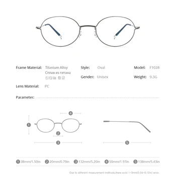 FONEX Titán Ötvözet Szemüveg Férfiak Szemüveget Keret Nők Ovális Rövidlátás Optikai Keret koreai Screwless Szemüveg F1028 2