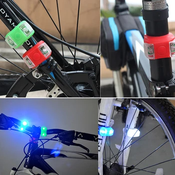 Mini Szilikon LED Kerékpár Lámpa Kormány Kerék Kerékpár Első Farok Lámpa MTB Hátsó Lámpákat Este Figyelmeztetés Fej Lámpa Kerékpár hátsó Lámpa 3