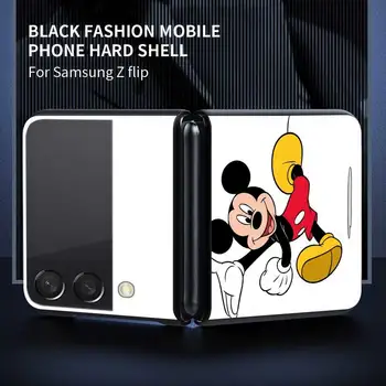 Mickey Egér Luxus tok Samsung Galaxy Z Flip 3 Z Flip3 5G Fedezze Capa Nehéz PC Fundas coque közelében 3