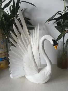 30x45cm fehér tollak swan modell játék a hab & toll terjed szárnyak madár hattyú kijelző kellék,otthon, kert, Dekoráció ajándék b2292 3