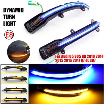 1 Pár Kék Sárga Ismételje meg a Dinamikus LED Oldalsó Tükör-Jelző Lámpa Autó Visszapillantó indexet, Lámpák, Audi Q5 SQ5 8R Q7 4L SQ7 4
