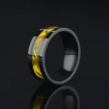 Sinogaa 8 mm-es Rozsdamentes Acél Gyűrűk Kagyló Gyűrű Divat Titán-Acél Férfi Gyűrű Nagykereskedelmi Ékszerek anilllos de mujer 4