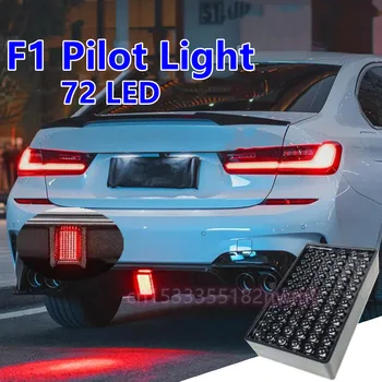 12V F1 Stílus DRL Piros 72 LED-es Hátsó Farok Ne Köd Háromszög féklámpa Stop Biztonsági Lámpa Autó, Motor, LED-es Hátsó hátsó Lámpa Jel Lámpa 4