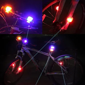 Mini Szilikon LED Kerékpár Lámpa Kormány Kerék Kerékpár Első Farok Lámpa MTB Hátsó Lámpákat Este Figyelmeztetés Fej Lámpa Kerékpár hátsó Lámpa 4