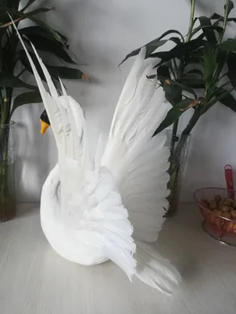 30x45cm fehér tollak swan modell játék a hab & toll terjed szárnyak madár hattyú kijelző kellék,otthon, kert, Dekoráció ajándék b2292 5